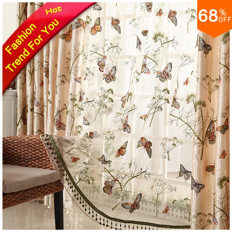 

Best Animal Butterfly Drapery 3D s Flowers decoration Sheet curtain decorations Have Rope & Wall Hook PAPILLON Drapes curtains