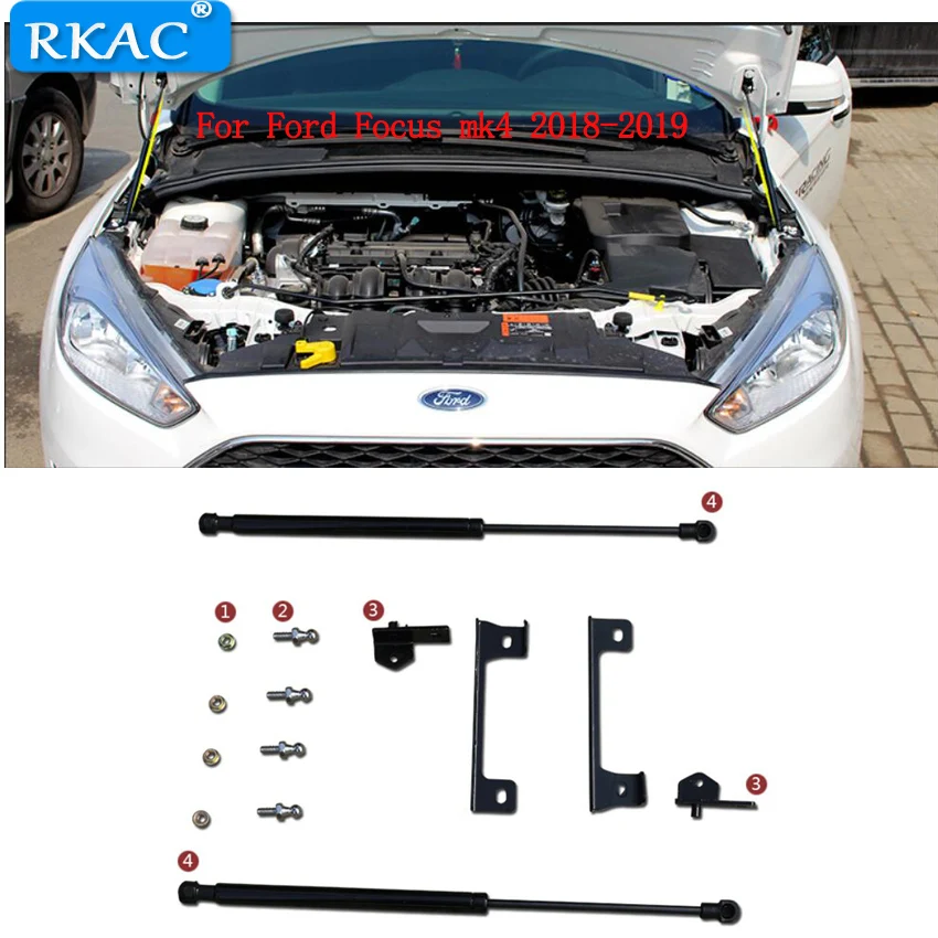 RKAC Car-styling Refit Bonnet Hood Gas Shock Lift Strut Bars Support Rod 2Pcs/Set For Ford Focus Focus4 MK4 2018