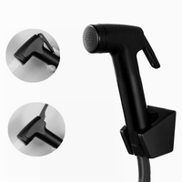 ABS Handheld Bidet Spray Black Shower Sprayer Set Toilet Shattaf Sprayer Douche kit Bidet Faucet, 304 Stainless Steel BL067