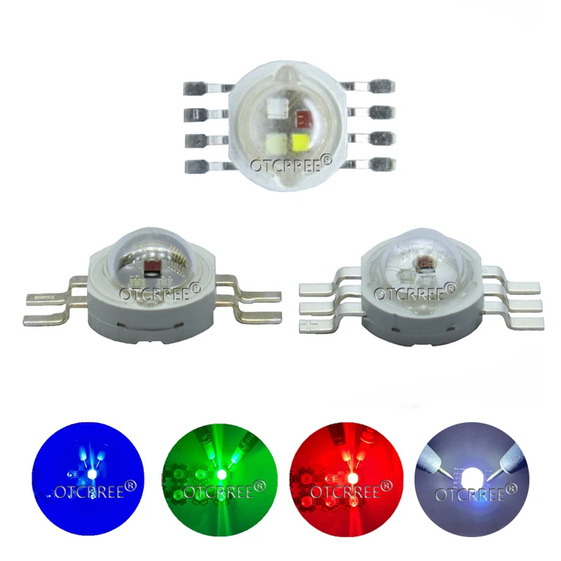 High Power LED Lamp Light Bulbs RGB / RGBW Chip 3W 10W 20W 30W 50W 100W Red Green Blue White Diode 3 10 20 30 50 100 W Watt COB