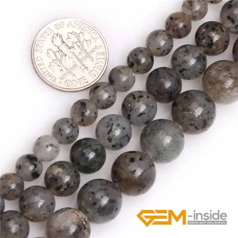 6mm 8mm 10mm Round Natural Gray Dot Pitaya Strawberry Quartzs Stone Gem Stone Semi Precious Beads For Jewelry Making Wholesale