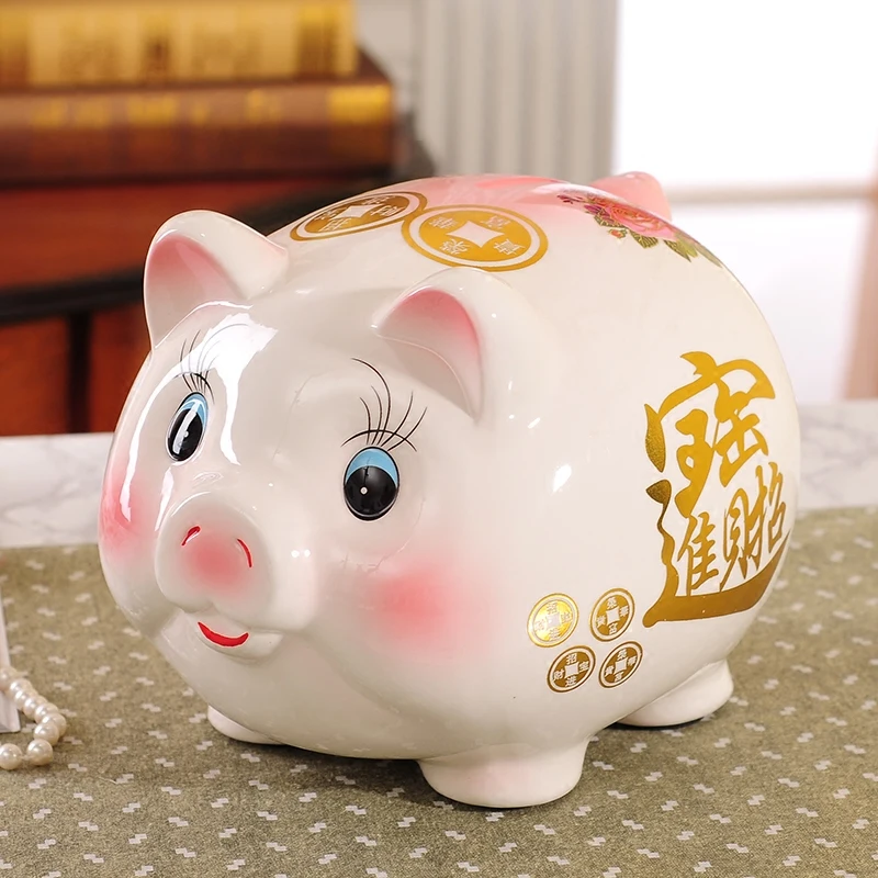 

Piggy bank piggybank large personality lovely ceramic money box lucky pig rich creative ornaments saving box friend gift