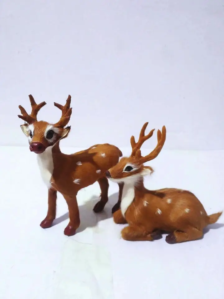 simulazione cervo sika giocattolo modello duro plastica e vere pellicce cervo artigianale decorazione della casa regalo di Natale h2980