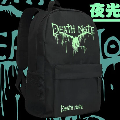 

Death Cosplay kylinzhang Yagami Light Black Cartoon Anime Backpack noctilucence Oxford Schoolbag