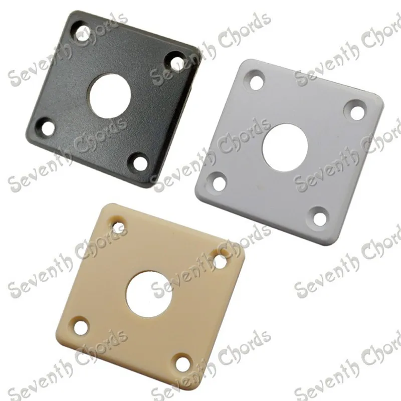 3Pcs Plastic Square Guitar Plates Jack Plate Cover for Electric Guitar Black Cream White for Choose Guitar Accessories