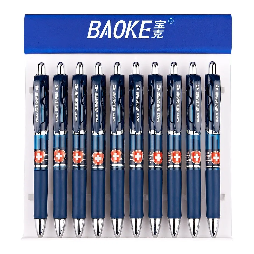 BAOKE PC198 push type ink blue neutral pen doctor prescription dedicated pen 0.5mm