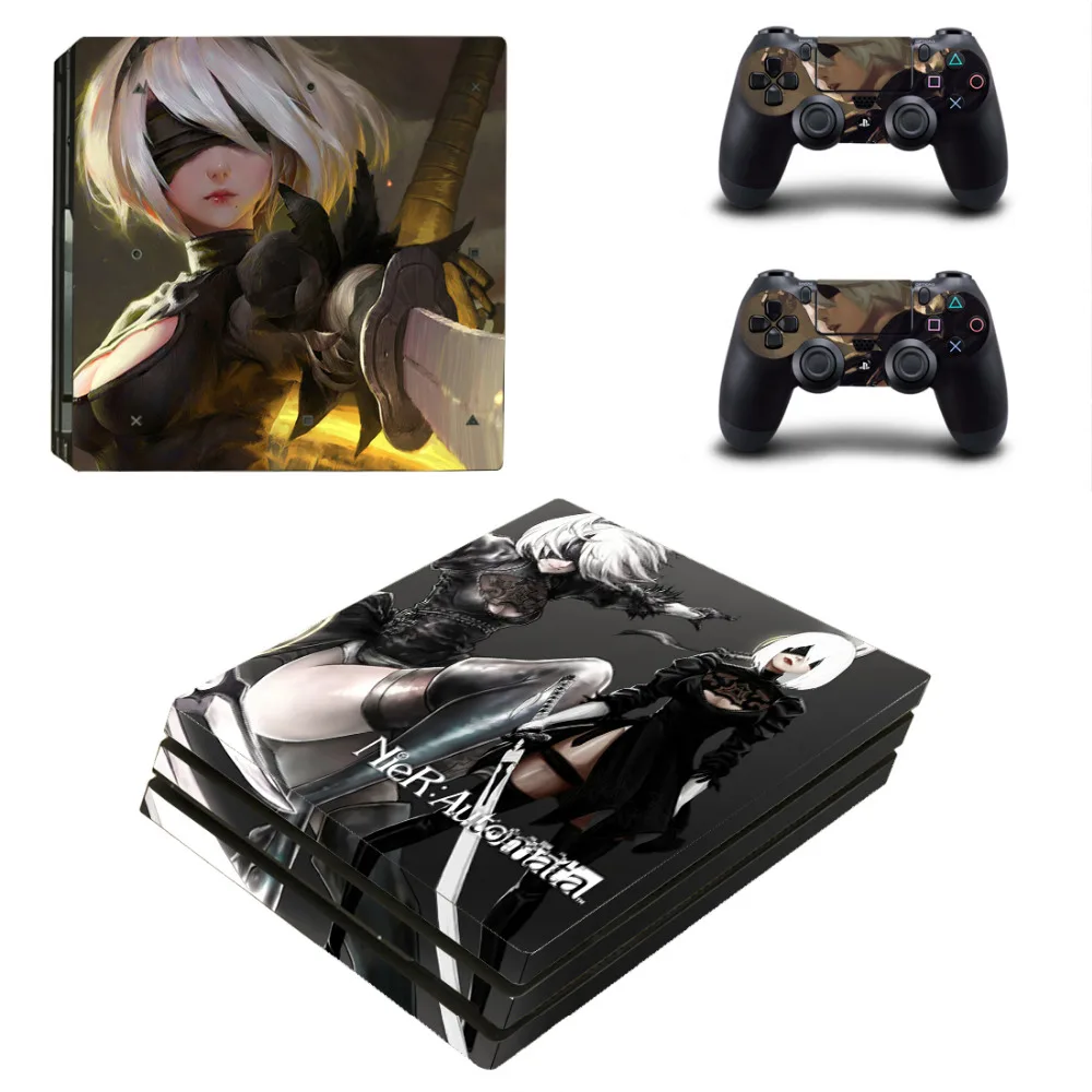 Nier automata ps4 pro adesivo de pele para sony playstation 4 pro console e controladores para dualshock 4 ps4 pro adesivos decalque