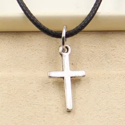 Fashion Christian Cross Necklace Pendant Women Jewelry Best Friends Punk Choker Gothic Leather Necklace Friendship Gift