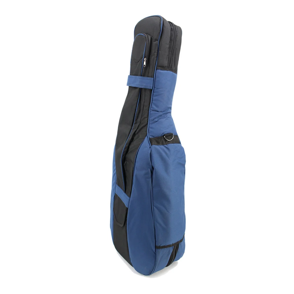 Portable Soft 4/4 Cello Bag Blue & Black Stitching Oxford Thicken Durable Cello Case