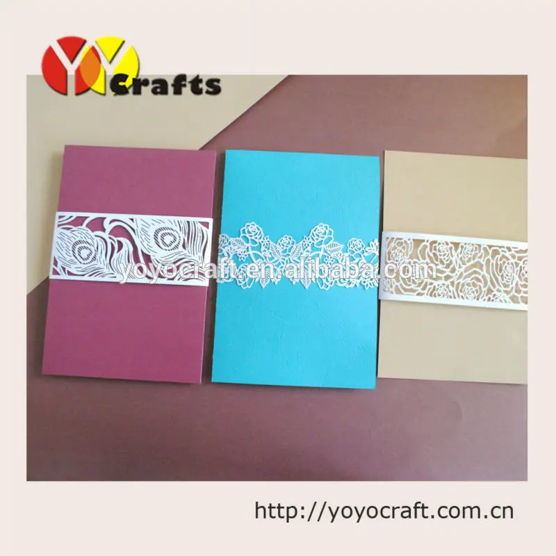 elegant OEM paper  laser cut invitation card belly with cheap price hot sell