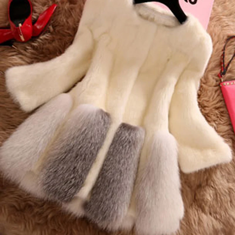 Faux Fur Coat for Women, Top Lined Imitation Fur Coat, New Winter Clothing Fashion, Whole Mink Fur Coat, Patchwork Coats