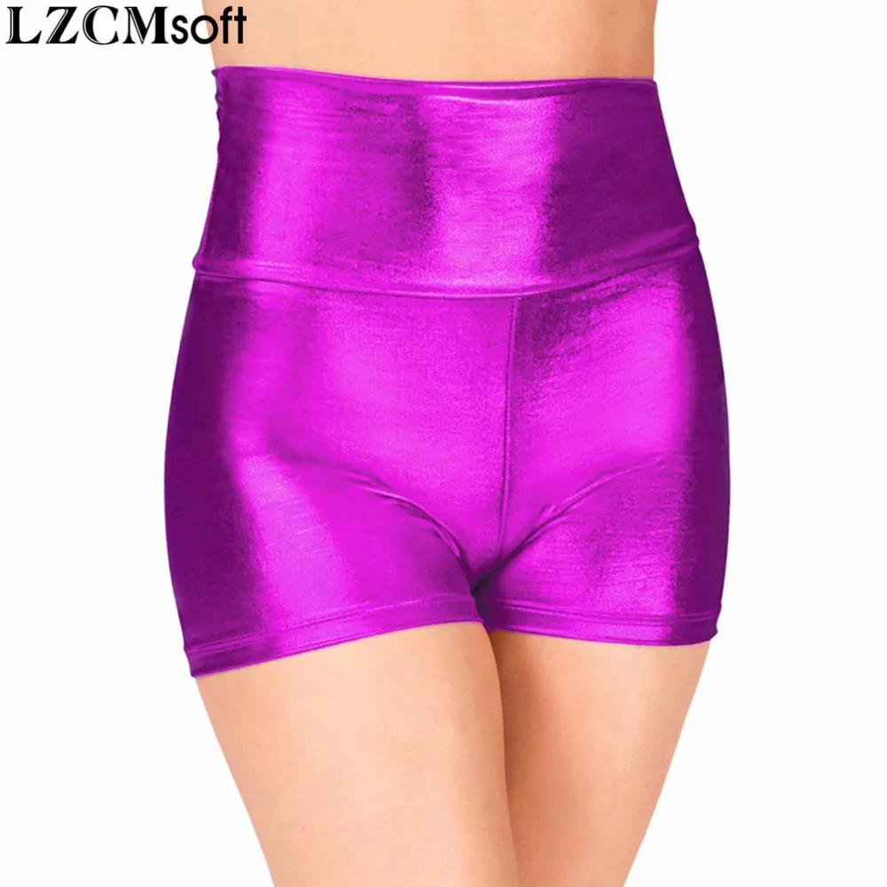 LZCMsoft-Short de danse taille haute Po pour adultes, look dos sexy, slim, rave butin, performance sur scène, caleçon métallique