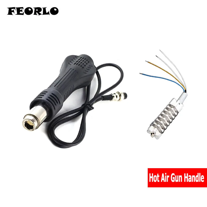 FEORLO Heat Gun Handle Desoldering Gun Rework Soldering Station Hot Air Gun For YOUYUE/UYUE 858D+ 8586 with nozzle