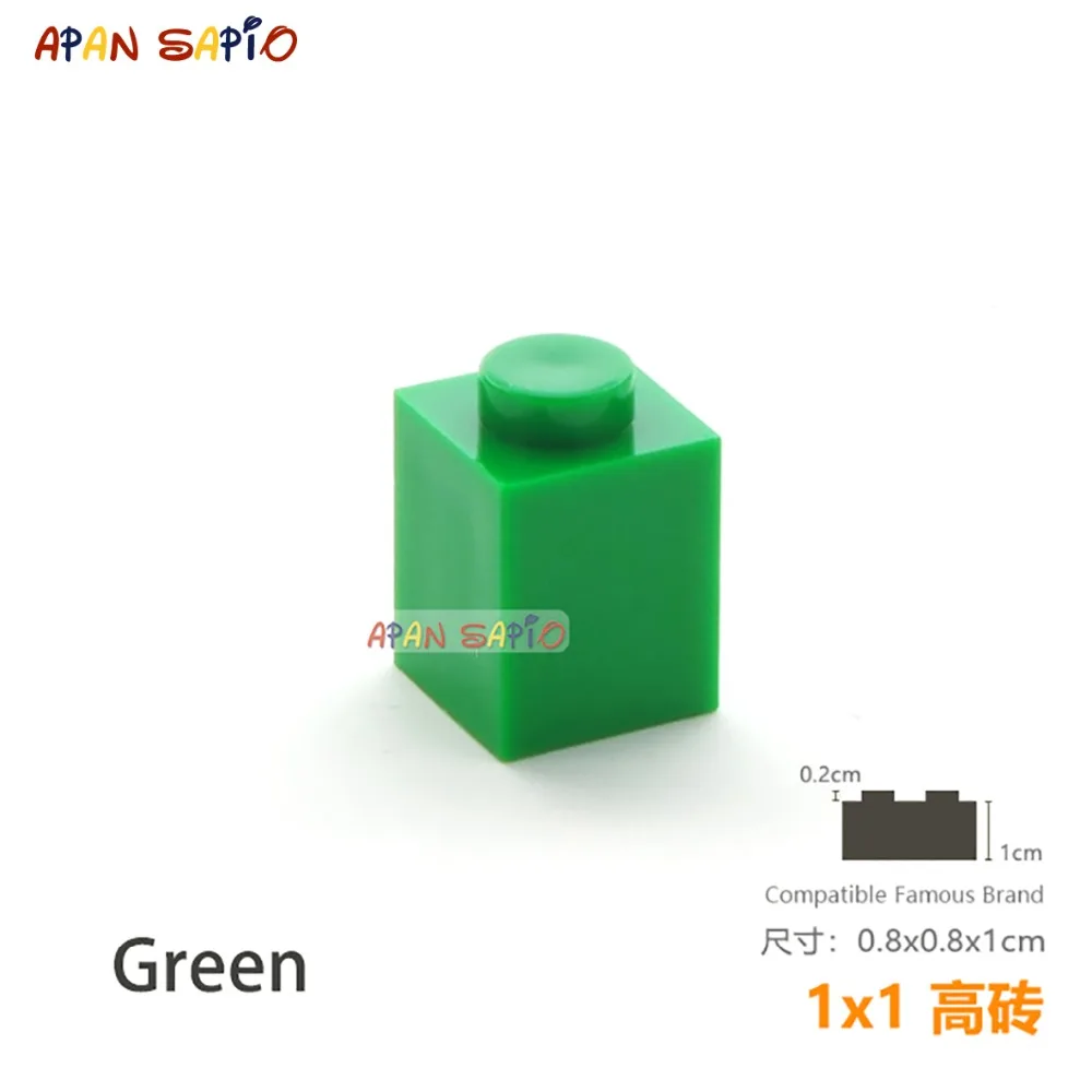 50pcs/lot DIY Blocks Building Bricks Thick 1X1 Educational Assemblage Construction Toys for Children Size Compatible With Brand