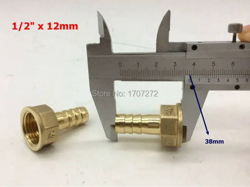 

free shipping copper fitting 12mm Hose Barb x 1/2" inch female Brass Barbed Fitting Coupler Connector Adapter