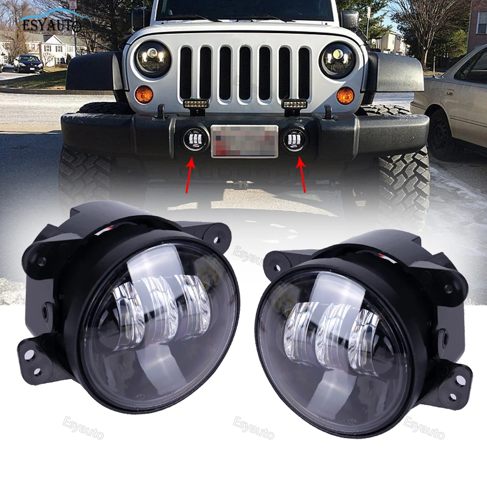 On sale ! 2pcs Black housing 4 inch 30W LED Fog Light Assembly for jeep wrangler