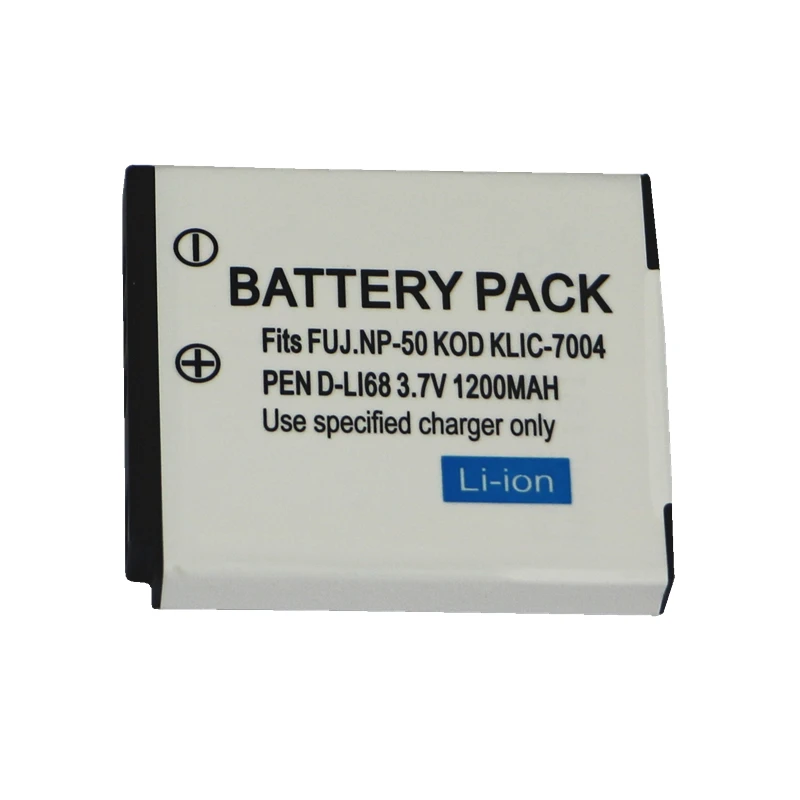 1200mAh NP-50 FNP50 NP50 KLIC-7004 D-Li68 baterii dla Fujifilm X10 X20 XF1 F50 F75 F665 F775 F900 EXR F505 F305 F85 F200 F100