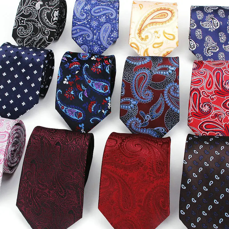 New Mens Ties Men's Hot Selling Tie Business Classic  Woven Necktie Formal Paisley Polyester Adults Male Business Neck Ties 8cm