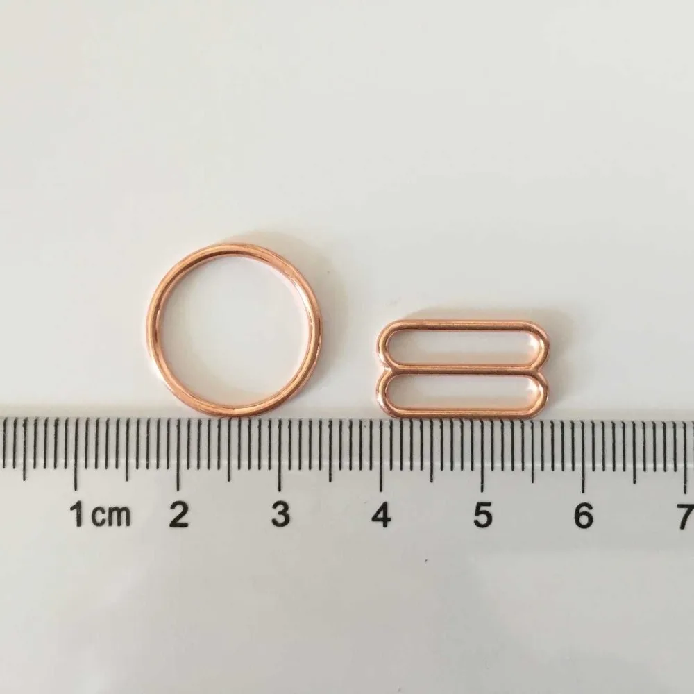 

1000 pcs / lot Zinc alloy bra rings and sliders rose gold plated 6mm/8mm/10mm/12mm/15mm nickel free