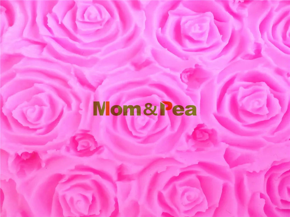 

Mom&Pea 0015 Free Shipping Big Soap Rose Silicone Mold Cake Decoration Fondant Cake 3D Mold Food Grade Silicone Mould