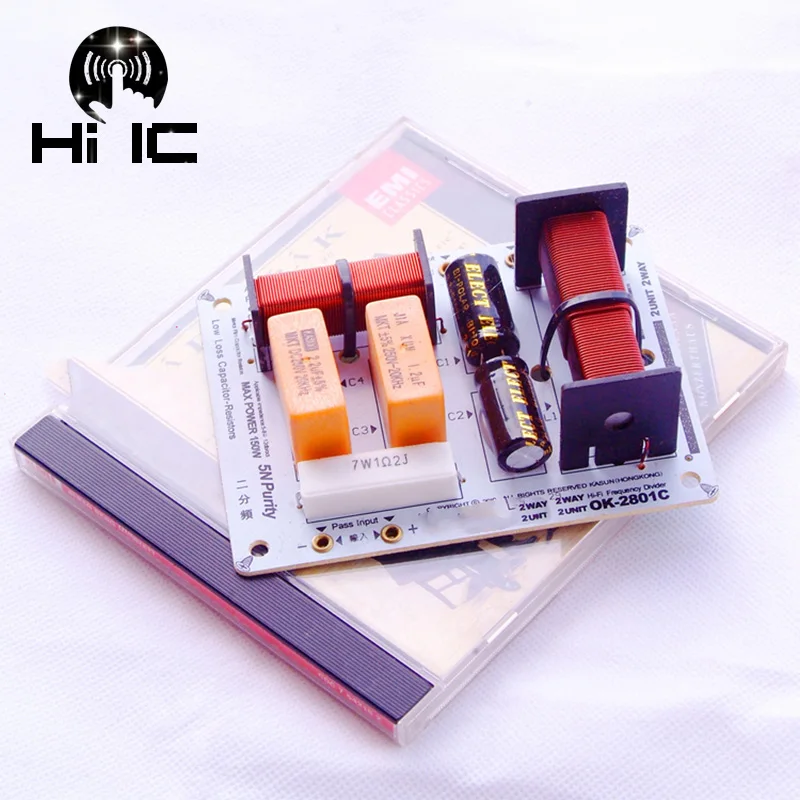 1 pcs Multiple Choice HiFi Audio Speaker 2 Unit Audio Frequency Divider 2 Way Crossover Filters 130W -300W 5-8 ohm