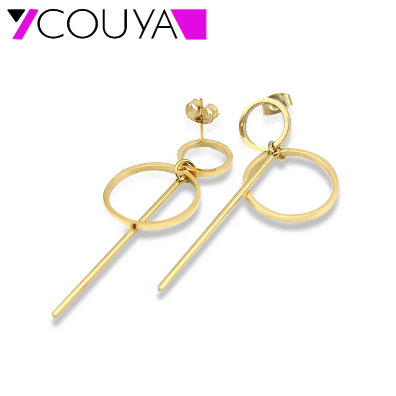 

COUYA 2025 1 pair gold/rose gold new fashion Anti Allergy Stainless Steel key Stud Earring women Body Piercing Jewelry
