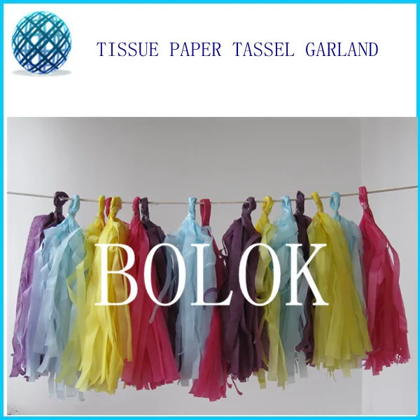 

DIY Tissue Paper Tassel Garland 1000 tassels/ lot 35cm long, 50cm width sparkling snow new years eve decoration