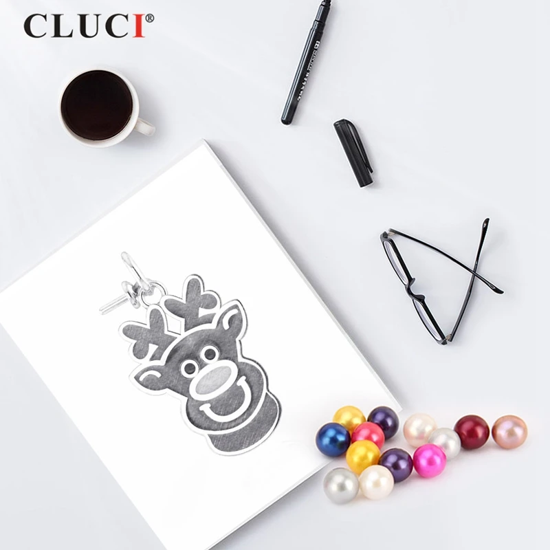 قلادة على شكل حيوان غزال لطيف 925 فضي من كلوسي لقلادة مجوهرات النساء الاسترليني 925 قلادة فضية عيد الميلاد SP348SB