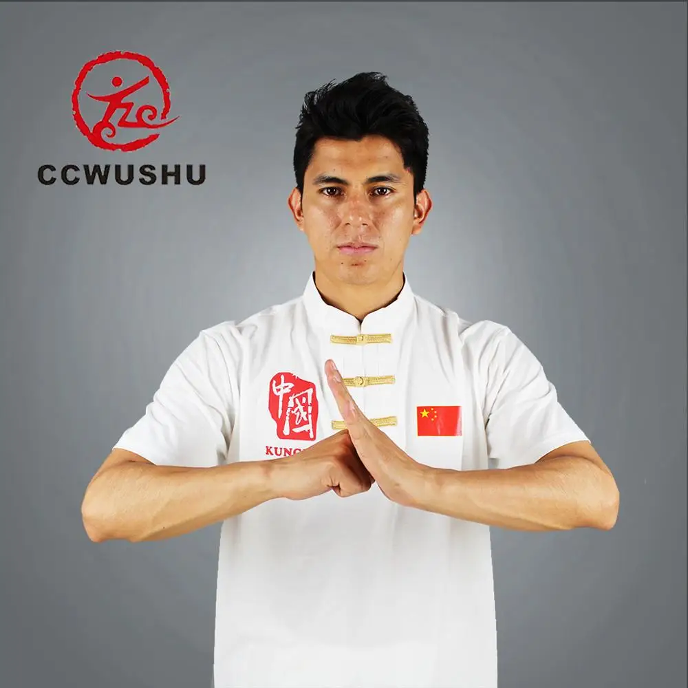 Ccwushu تي شيرت ملابس الووشو موحدة الووشو تي شيرت ملابس الكونغفو الصينية الووشو تايتشي تايجي ملابس موحدة