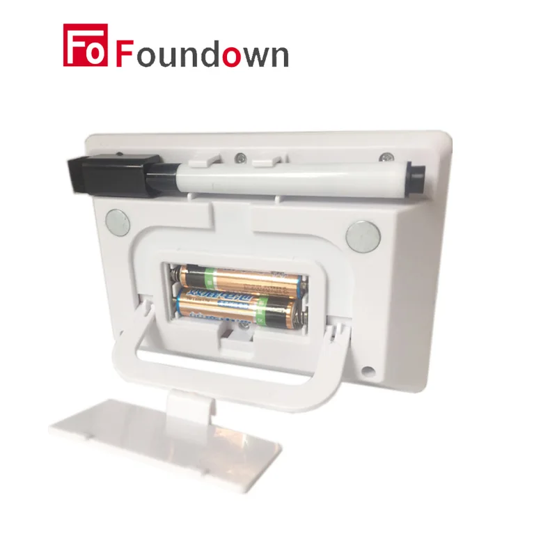 Minuterie numérique de cuisine, grand écran LCD, 4 canaux, compte à rebours, tablettes KT002 (bouton blanc)