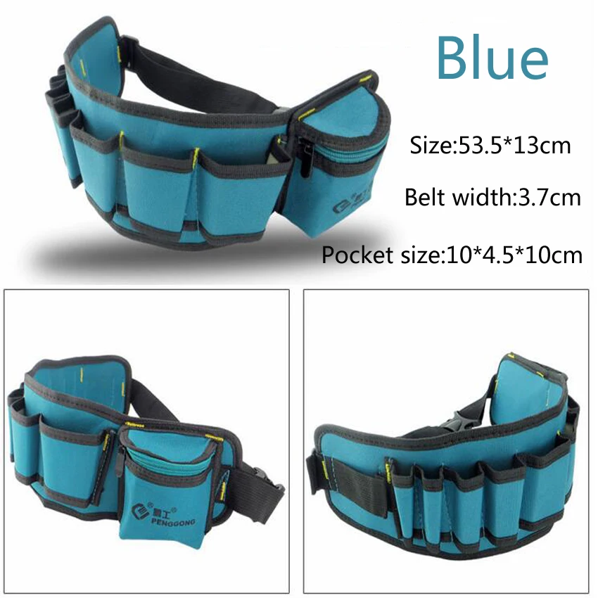 Multi-color Electricians Tool Belt Repair Pouch Pocket Tool Waist Bag Multifunctional Waterproof Carpenter Oxford cloth Tool Bag