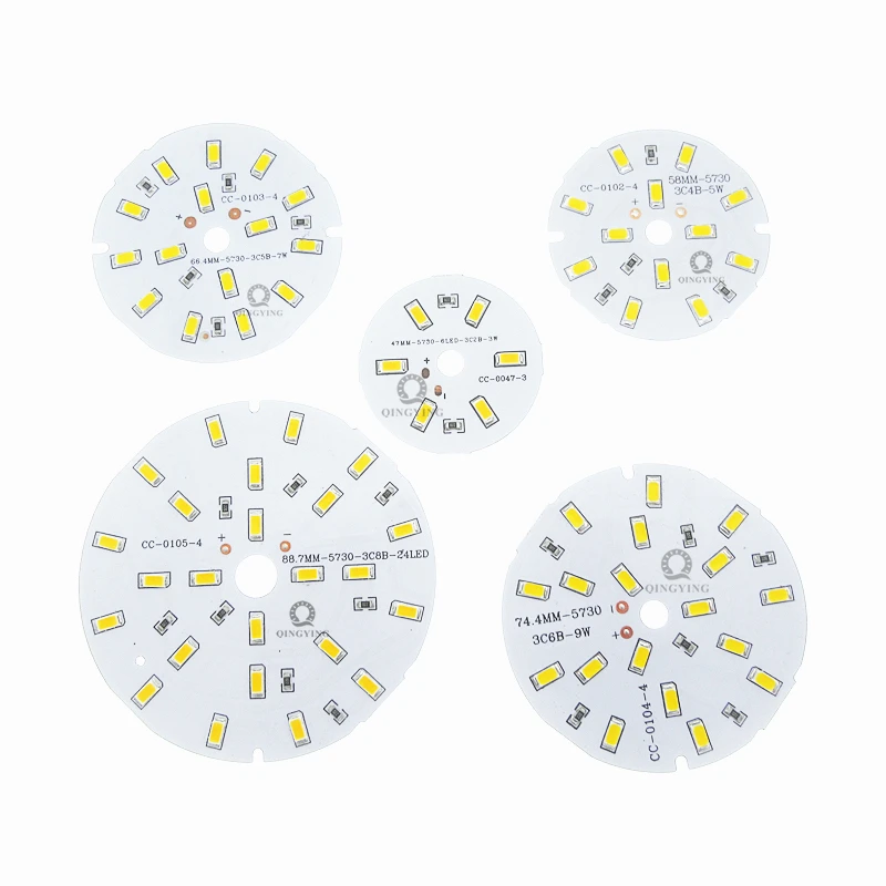 Placa de lâmpada de led 12v, placa pcb 5730 smd 3w 5w 7w 9w 12w 15w 30w 45w para iluminação doméstica, lâmpada diy com 10 peças