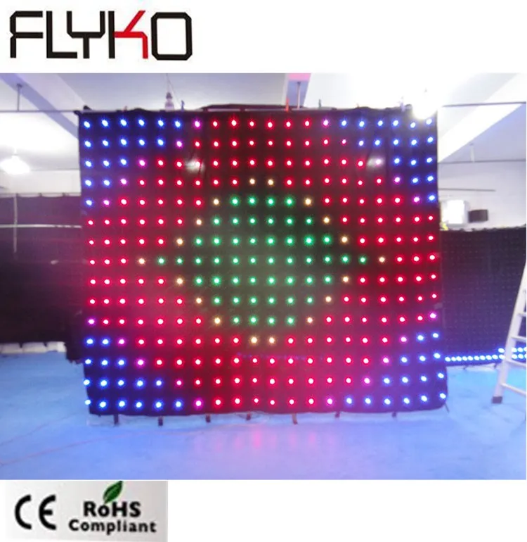 top selling  P200mm 10ft*13ft dj booth decoration led video display curtain