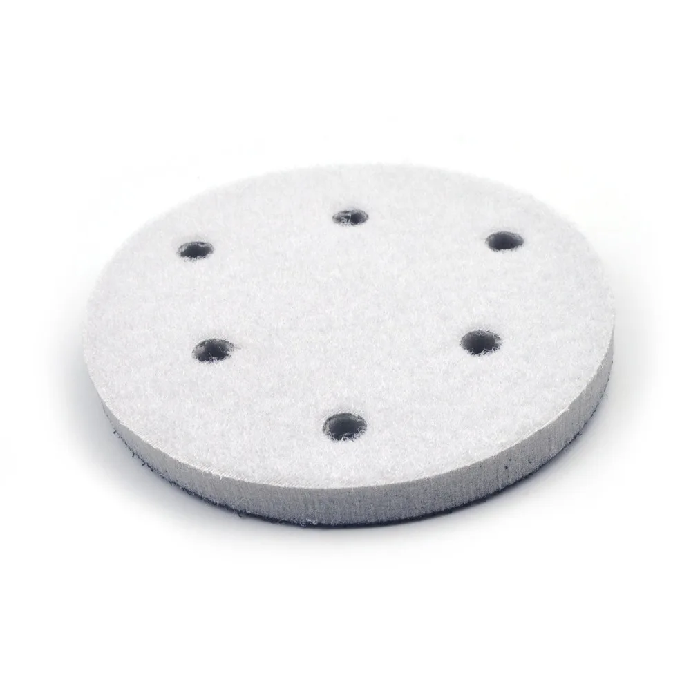 5 Inch (125mm) 6 lỗ Cao Mật Độ Cứng Xốp Bảo Vệ Bề Mặt Giao Diện Miếng Lót cho 5 "Tấm Chà Nhám, Công Suất Chơi Cát Phụ Kiện