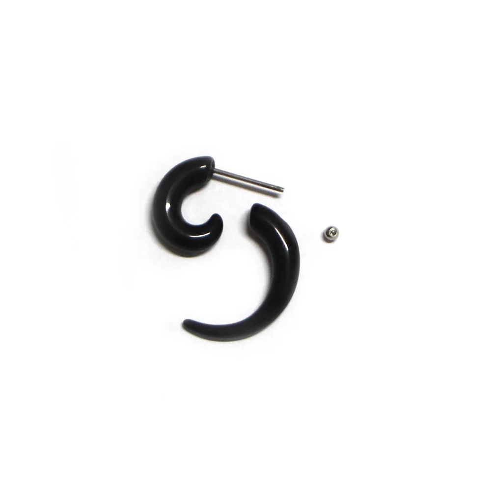 2 pieces men women fashion new fake spiral ear tapers snail ear expanders black 3/4/5/6/8 mm body jewelry ear plug pircing