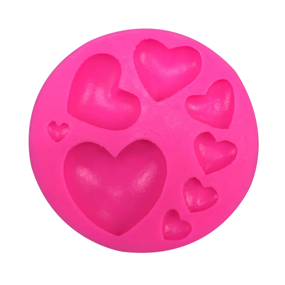 

Heart-shaped 3D Reverse sugar molding silicone mould for polymer clay molds chocolate cake decoration tools FT-0392