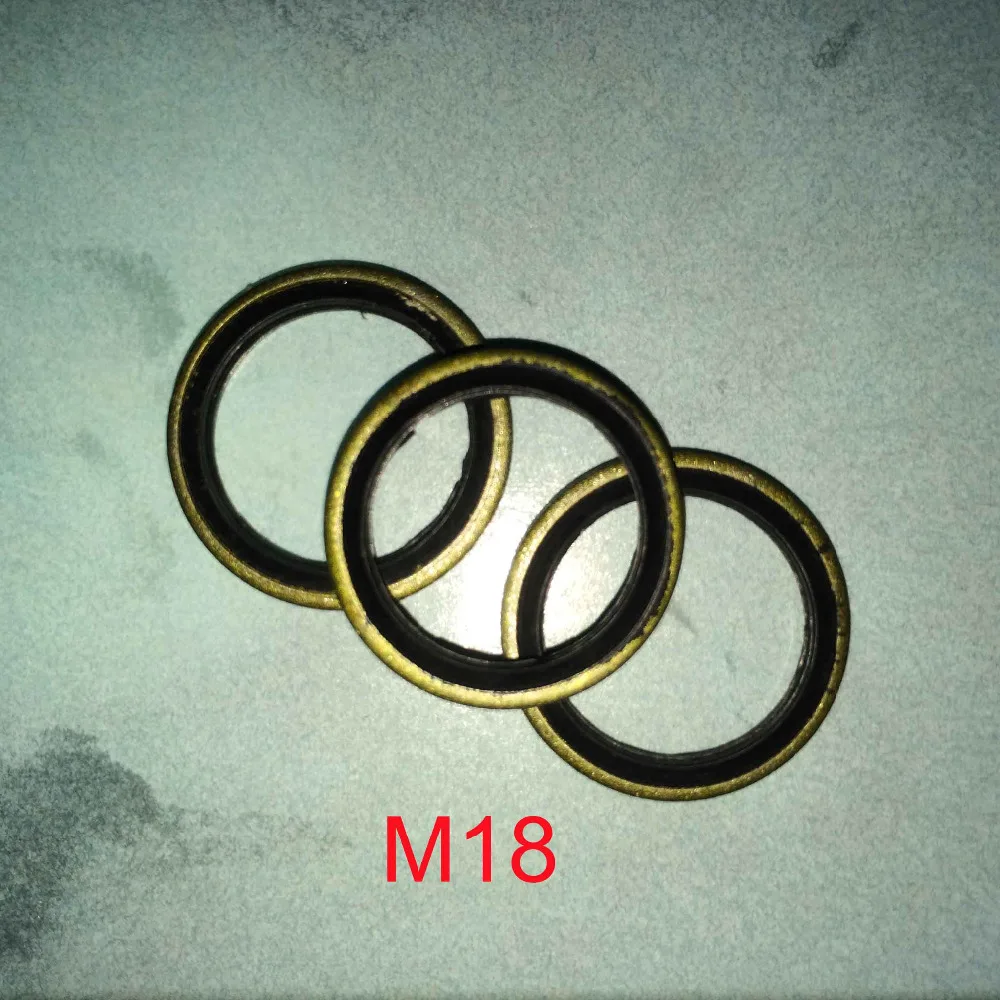 

50 PCS BONDED O RING SEAL WASHER OIL DRAINS PLUG RUBBER METAL GASKETS Fits M18