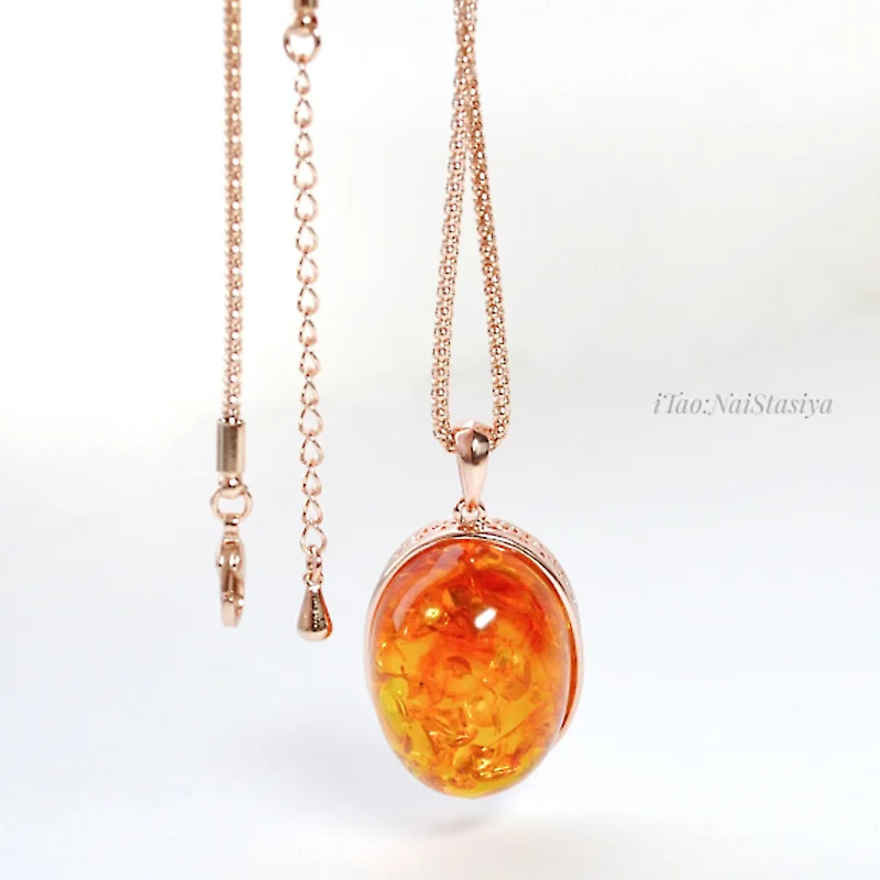 Ajojewel Oval Stone Orange Imitation Amber Jewelry Set High Quality Fashion Jewelry For Beautiful Women