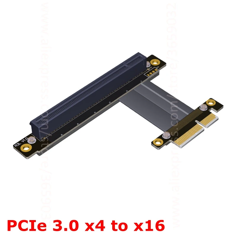 Удлинитель кабеля PCIe 3.0 X4 к X16 32 Гбит/с для графического SSD RAID-карты GTX 1080Ti, угловой кабель для обновления ПК