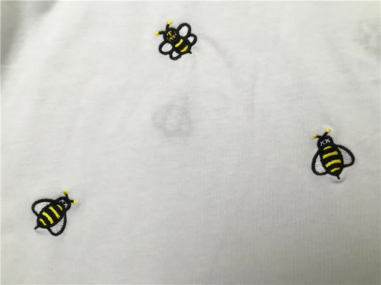 New 2023 parkour Novelty Full Embroidered Bees T Shirts T-Shirt Hip Hop Skateboard Street Cotton T-Shirts Tee Top Top #L61