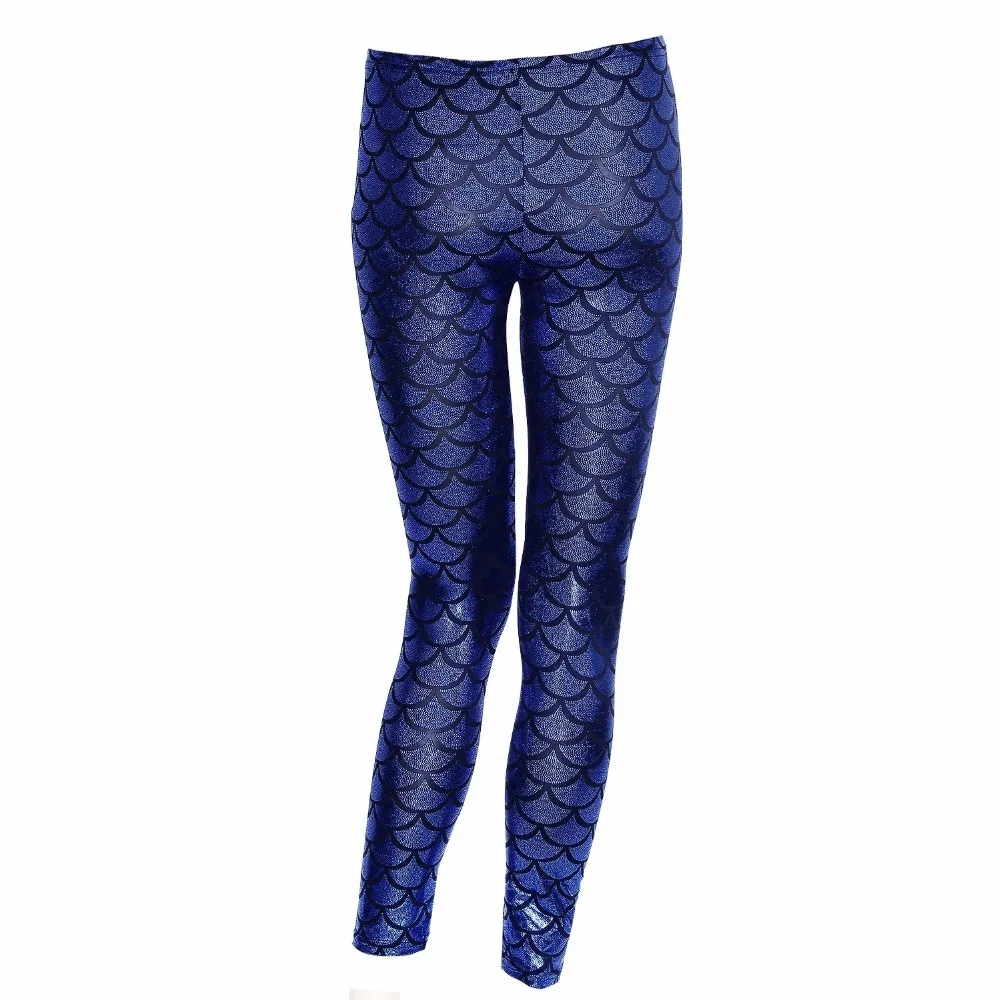 Hot Fish Scale Mermaid Print Skinny Stretchy Panty Broek