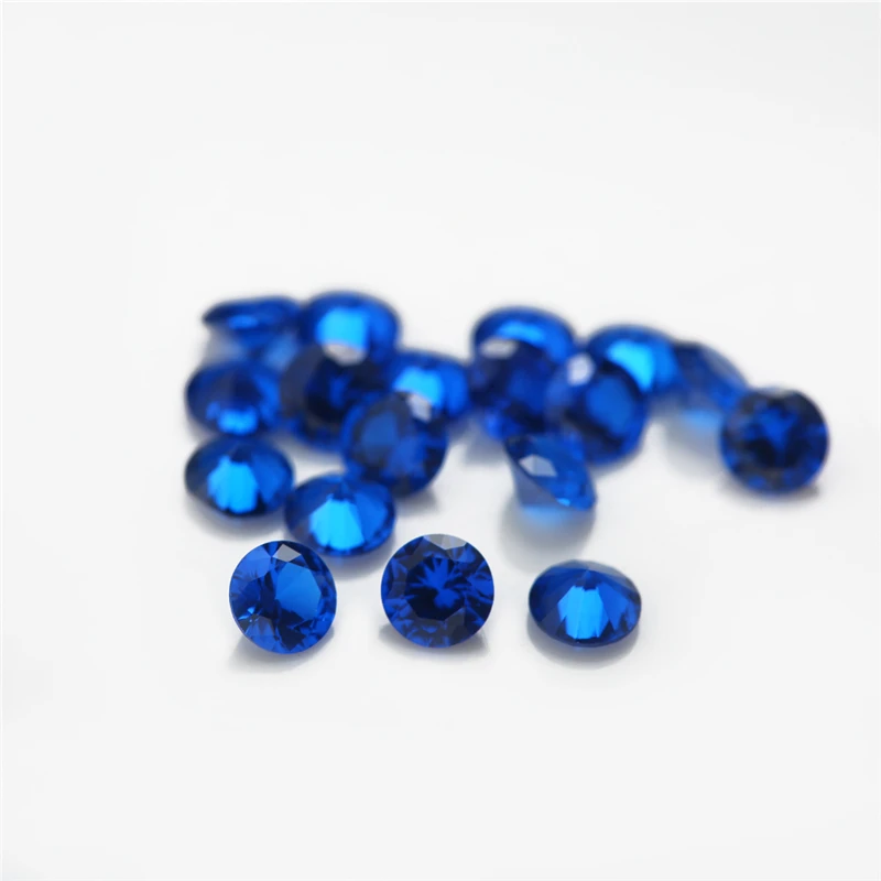 Größe 1,0 mm~3,0 mm Runder Brillantschliff Schwarz 106 # 109 # 112 # 113 # 114 # 120 # Blaue Lose Steine Synthetische Spinell-Edelsteine für Schmuck – Detail 1