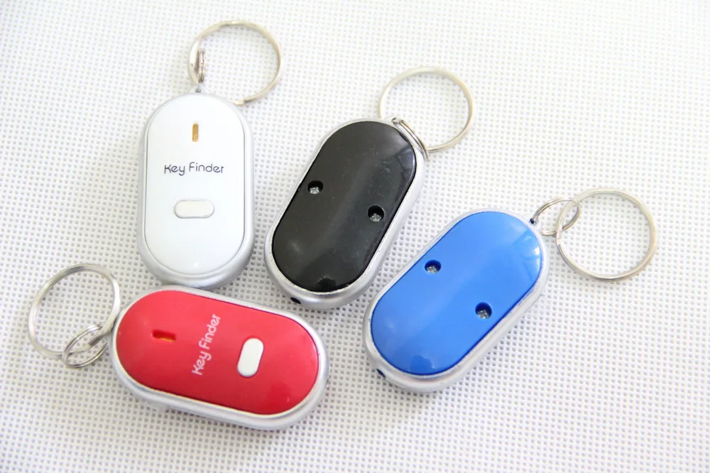 100pcs/lot LED Key Finder Locator Find Lost Keys Chain Keychain Whistle Sound Control Parrty Favor gifts lin4476