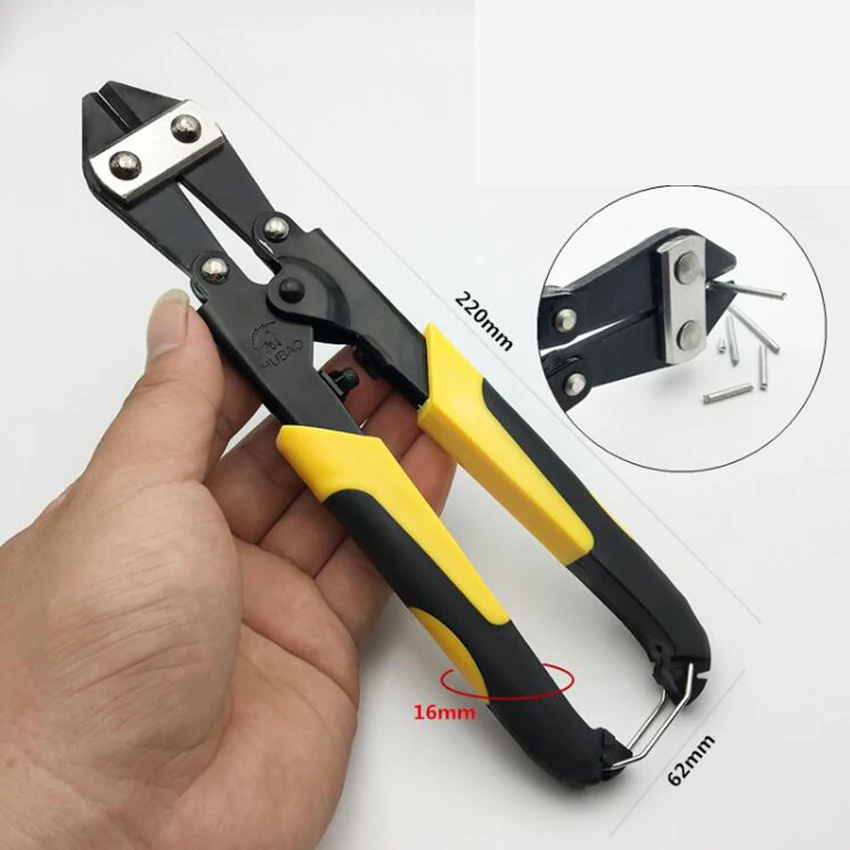 New 8Inches Two-color Handle Mini Bolt Cutter Steel Wire Cutting Plier 65 # Manganese Steel Crimping Plier Cutter Tool