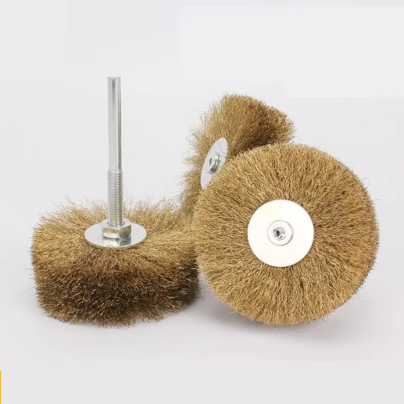 1Pc Polished Steel Wire Brush Wheel 80*6mm Wire Rust Grinding Petiole For Rotary Tool Electric Abrasive Tools