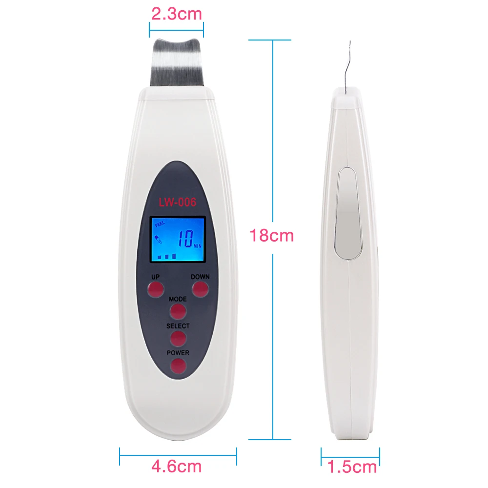 High Quality Ultrasonic Skin Scrubber Cleanser Face Cleaning Acne Removal Galvanic Facial Spa Ultrasound Peeling Clean Tone Lift