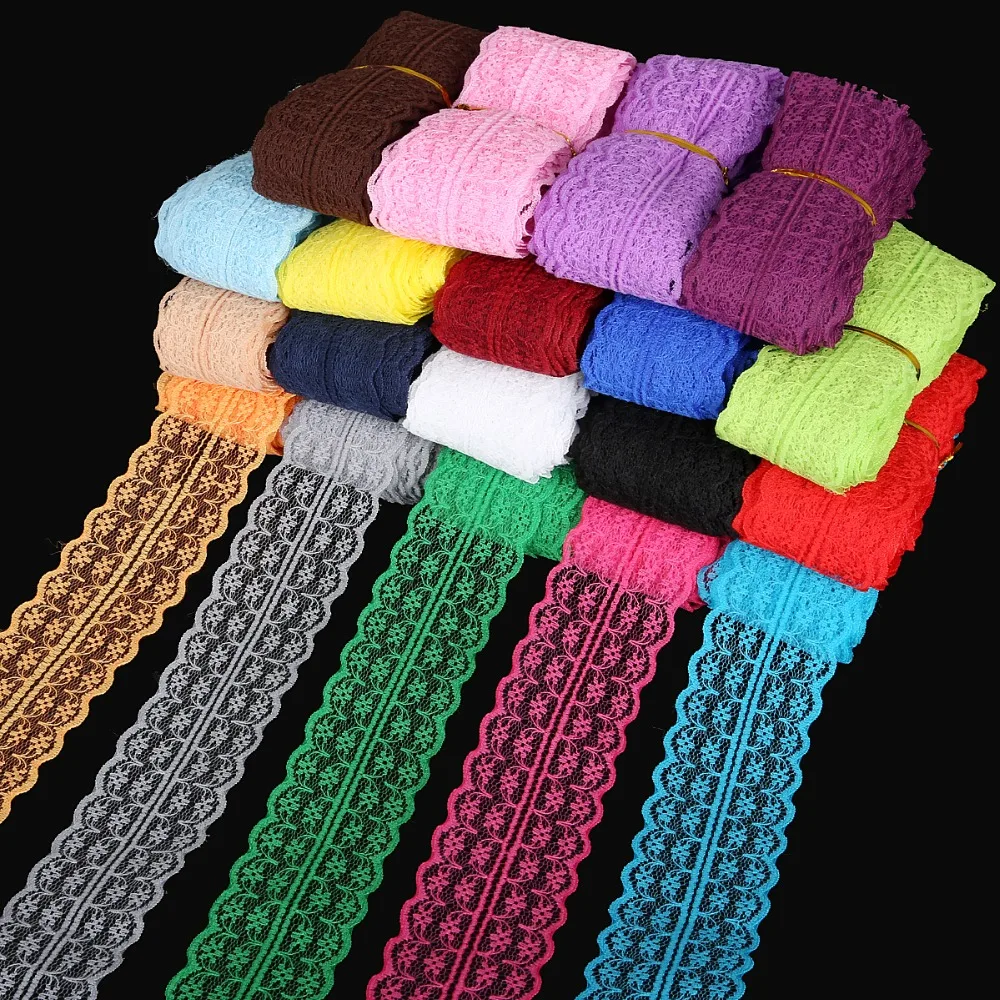 5Yards 45mm Lace Roll Spool Fabric Ribbon Netting Fabric Wedding Lace Decoration Trim Garment Apparel Tulle Roll Party Supplies