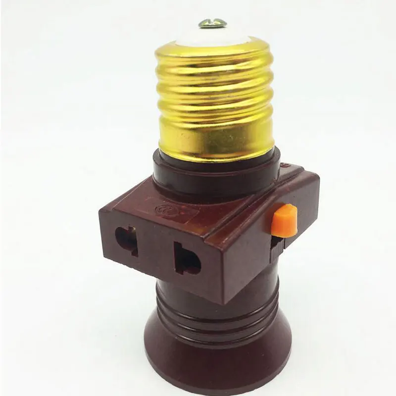 Universal E27 screw port lamp base bakelite with switch plugholes e27 lamp holder 80pcs