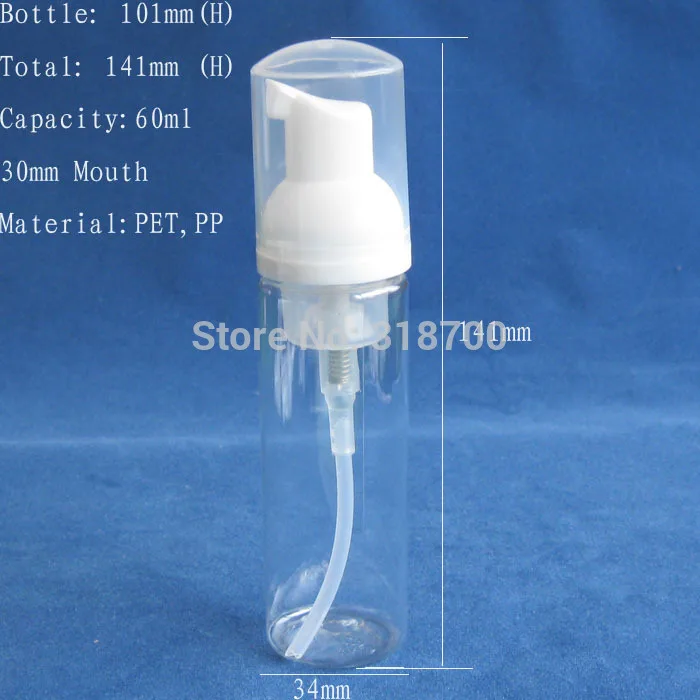 24 x 60ML Clear Foaming Bottle 2OZ Transparent Foaming Lotion Pump Bottle 60ML Mousse Bottle