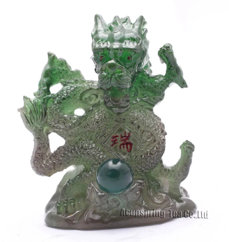 Allochroic Mascot,Green Happy Dragon,Fengshui,Best Gifts,Novel present, arts&Crafts,Ornament will change color, tea pet, S1015AL